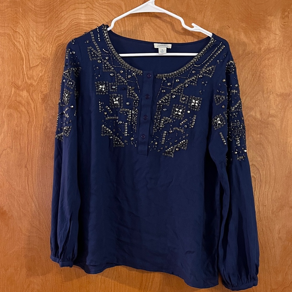 Sundance Embellished Blue Women's Top - medium - excellent condition
